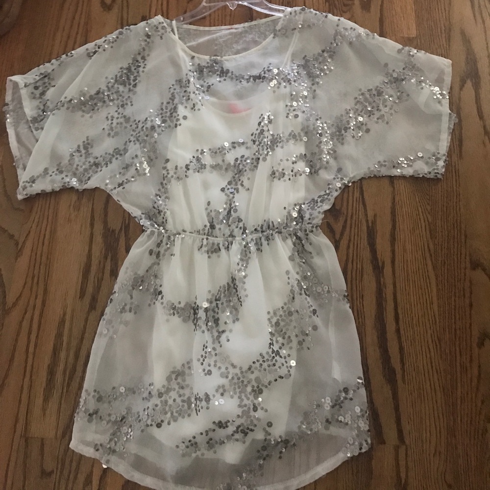 White sequined tunic dress